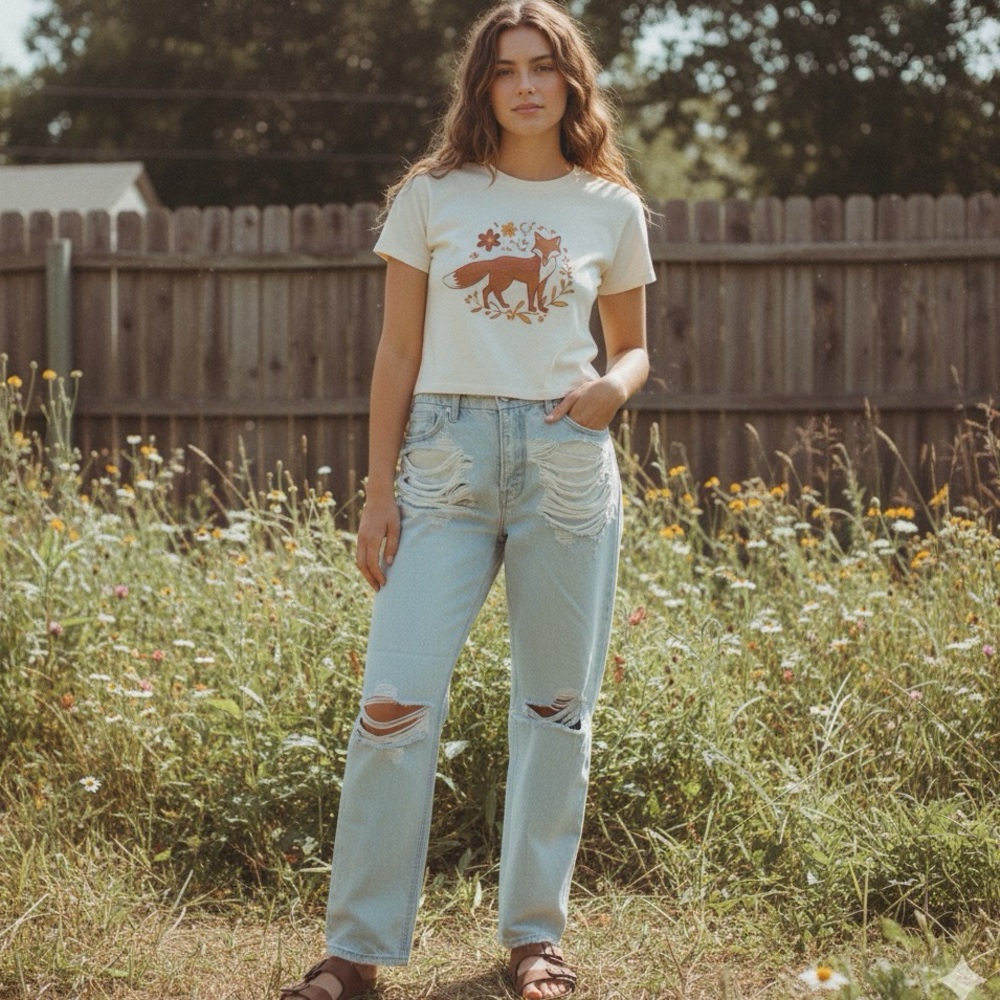 Good American Light Blue Distressed Mom Jeans Ripped Straight Leg Jeans